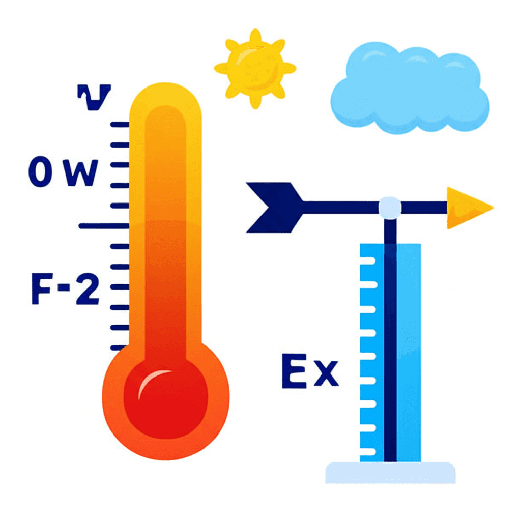 Kindergarten students using simple weather tools