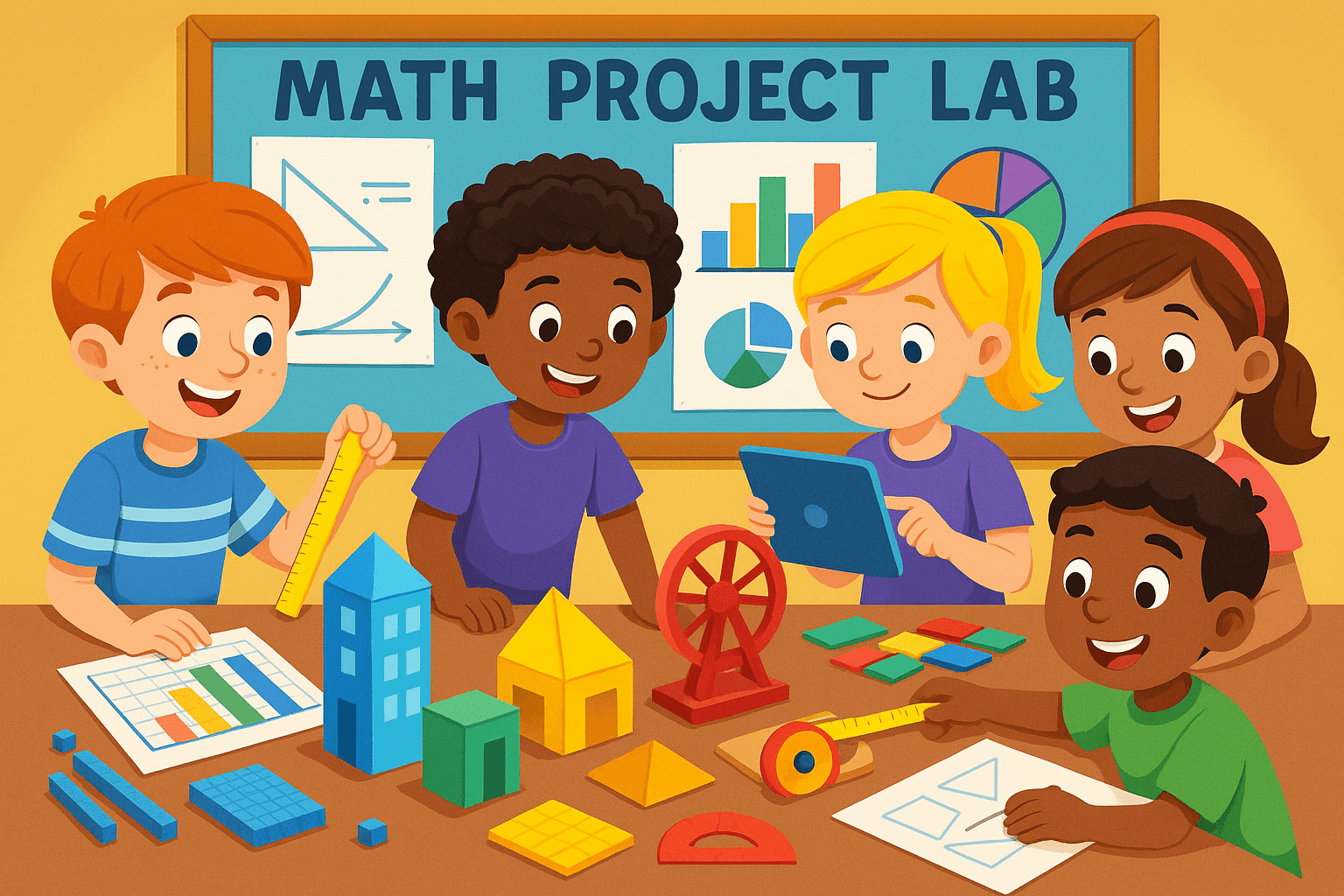 Children working on mathematics projects